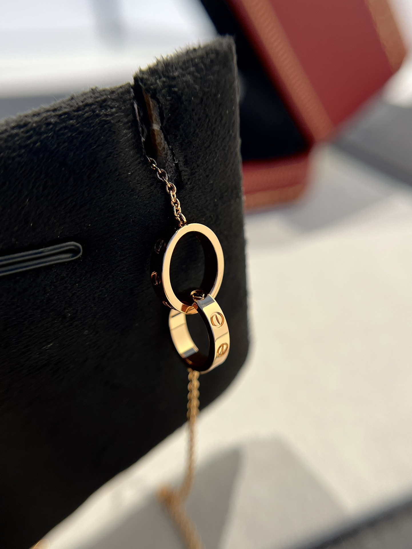 Cartier Classic Diamond-Free Double Ring Necklace