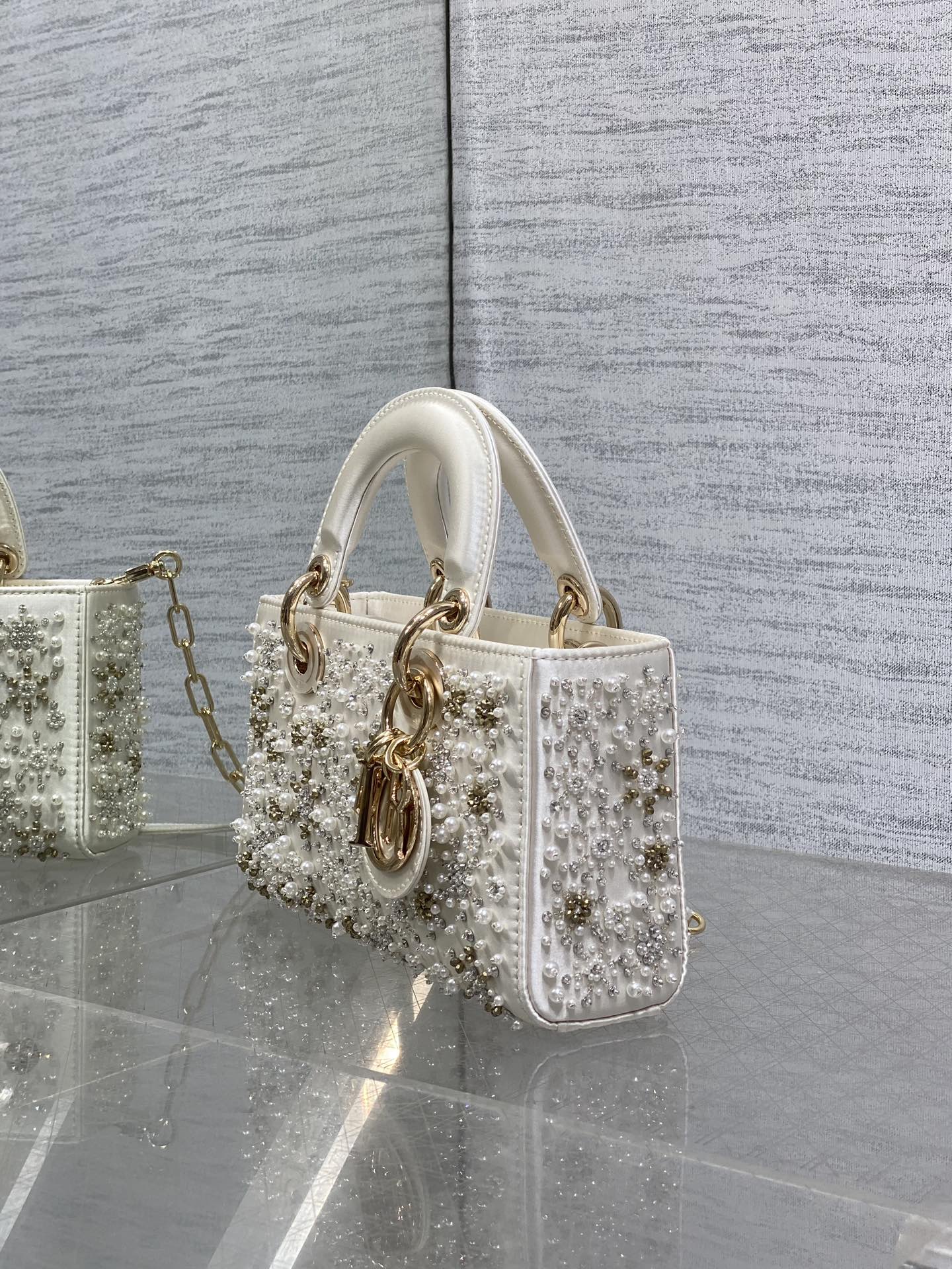 Dior Lady Limited Edition Heavy Beads Horizontal Version Princess Diana Bag
