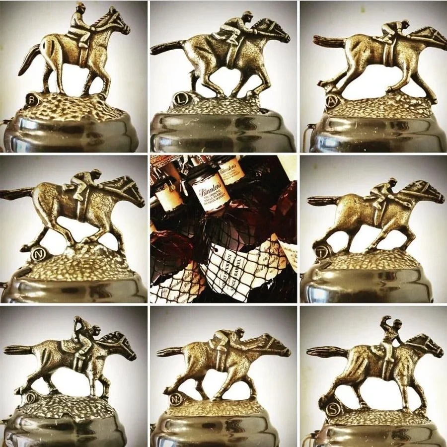 Bourbon bottle cork set of 8 with different letters poses