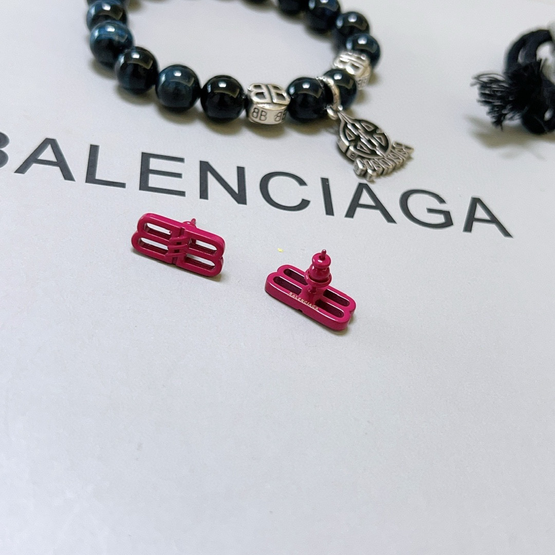 Balenciaga BB pink earrings