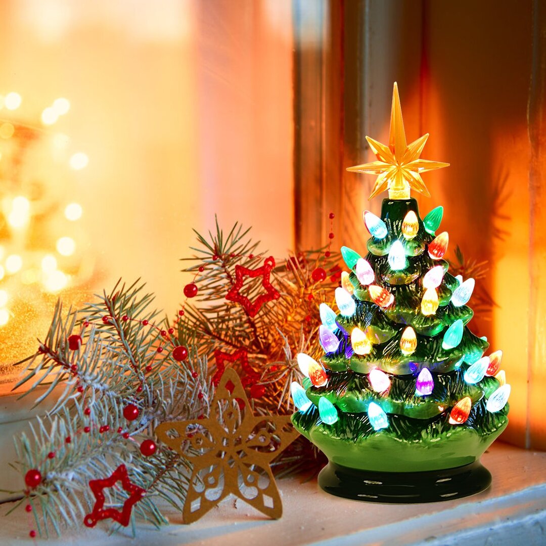 (🌲CHRISTMAS SALE NOW-48% OFF) Colored lights Ceramic Christmas Tree-Handcrafted and Hand Painted