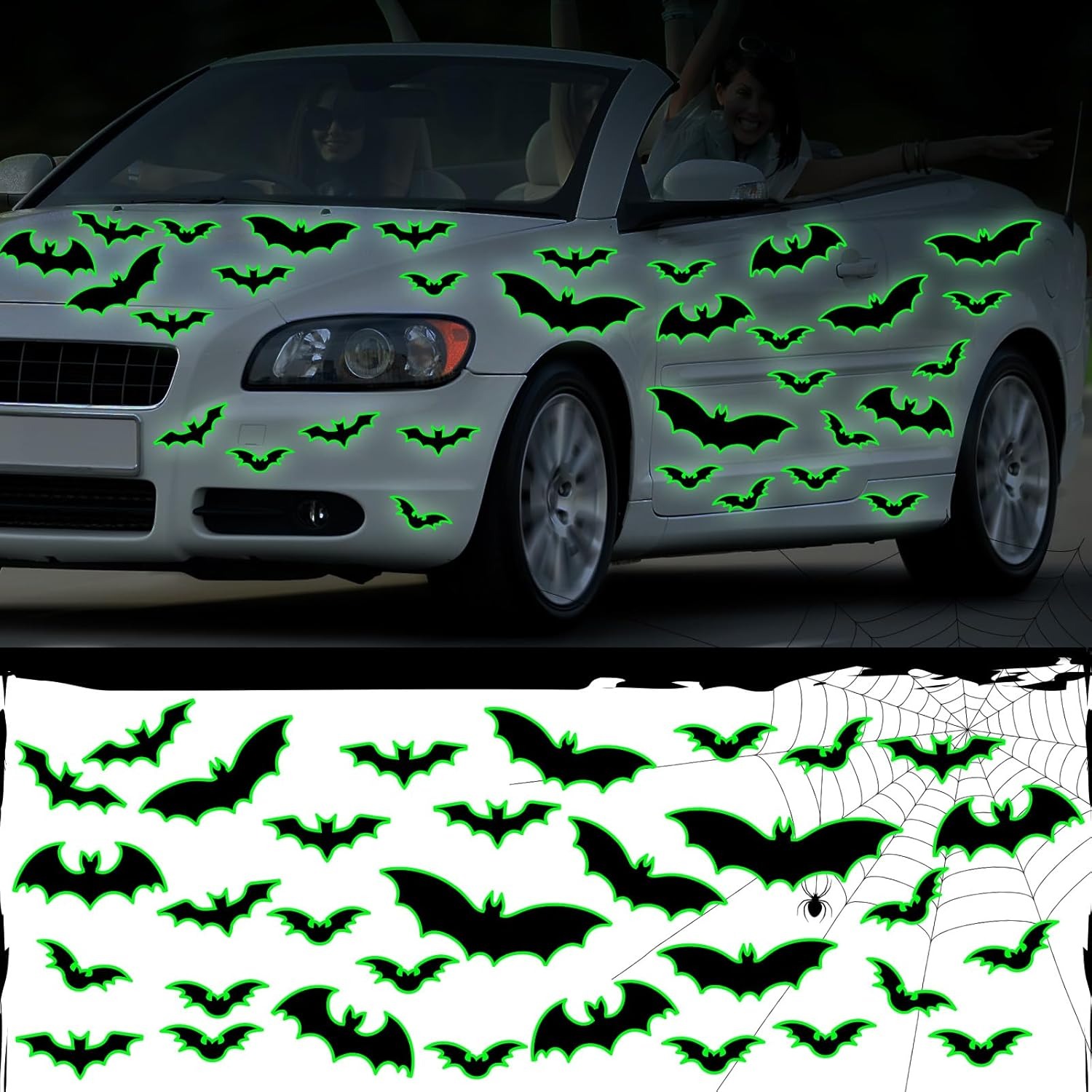💥Early Halloween Sale💥Set of 32 pcs Halloween Garage Door Decorations Magnets Glow Bats