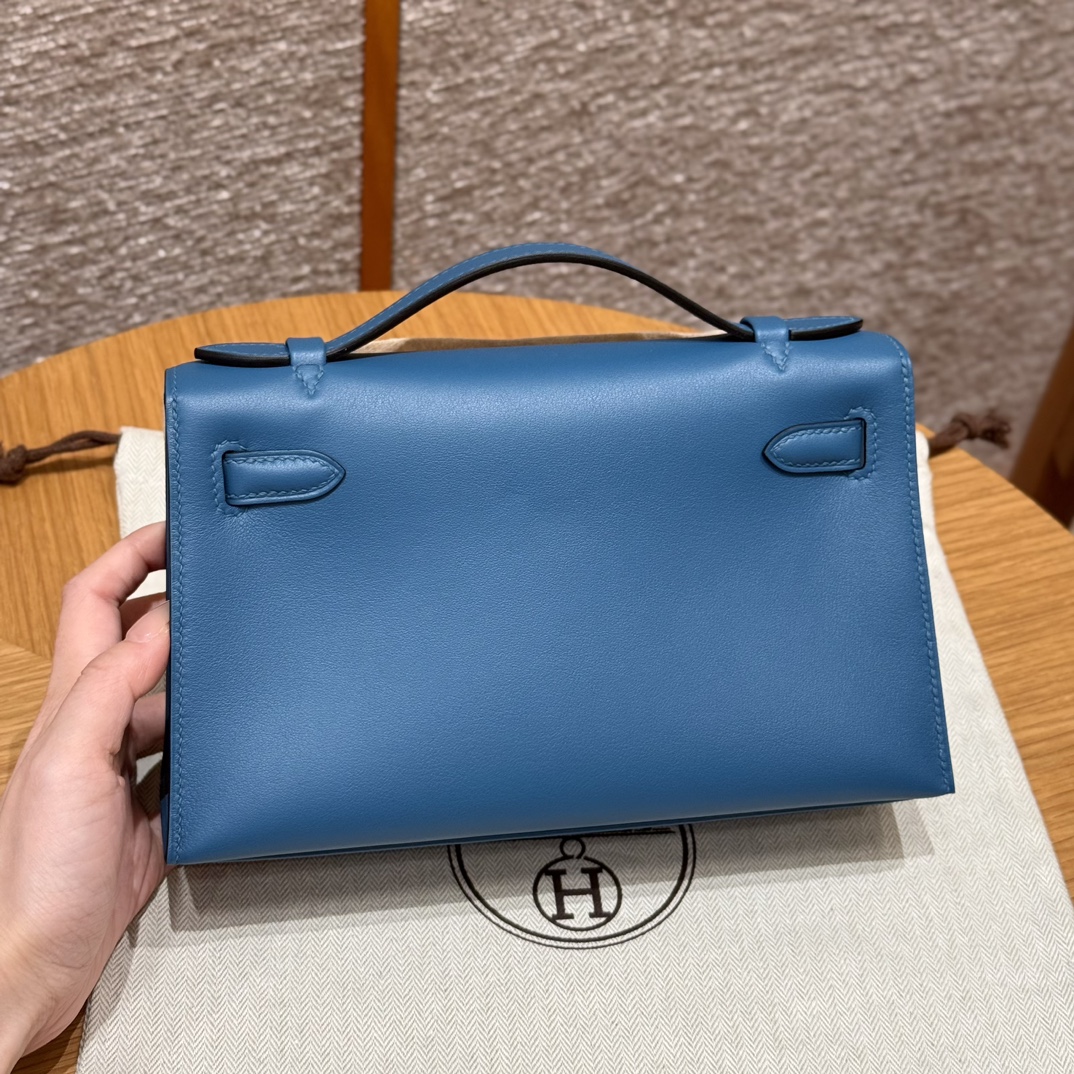 Hermès Kelly Pochette 7WBlue izmir Handbag (Handmade to Order)
