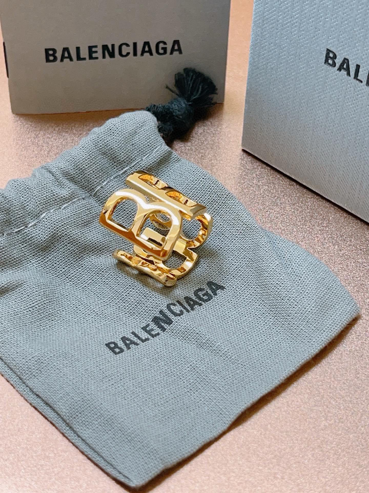 Balenciaga hollow gold ring