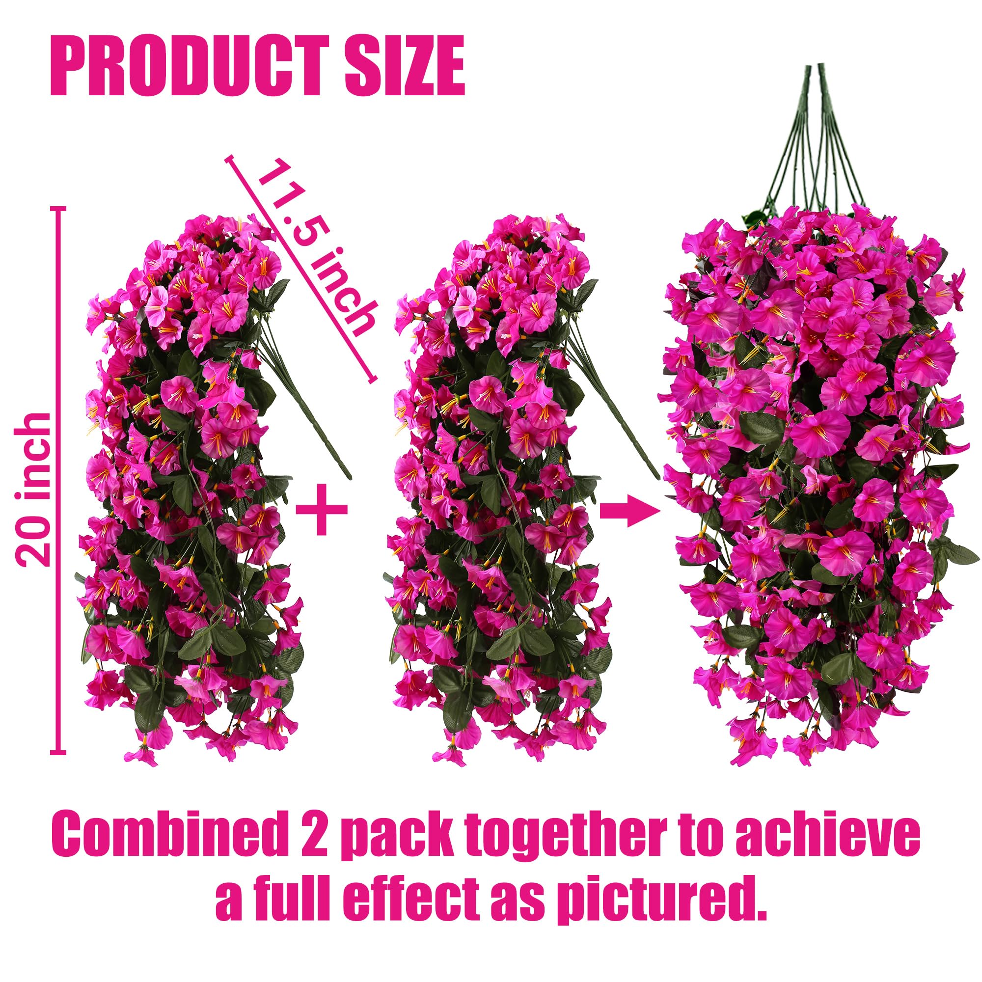 🔥Last Day 49% OFF🔥4PCS Faux Silk UV Resistant Realistic Morning Glory Trailing Vines