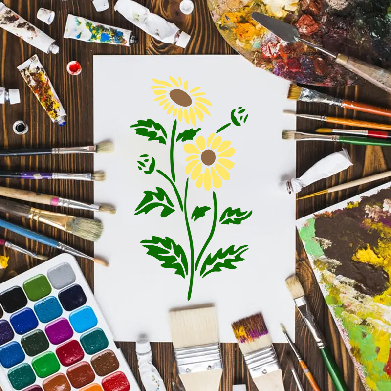 Last Day 70% OFF - Flower and leaf painting template 🌻 (repeatable)