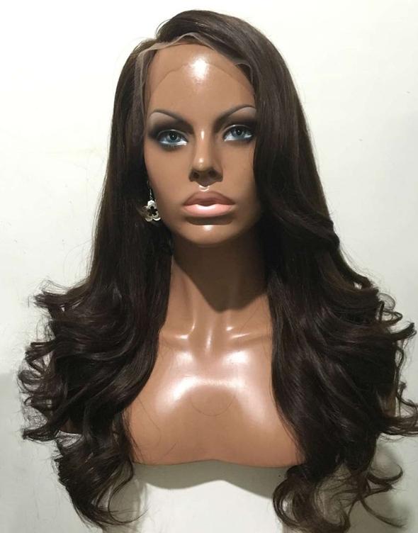 Luna S37 Lace Front Long Curly Layered Wig for African American