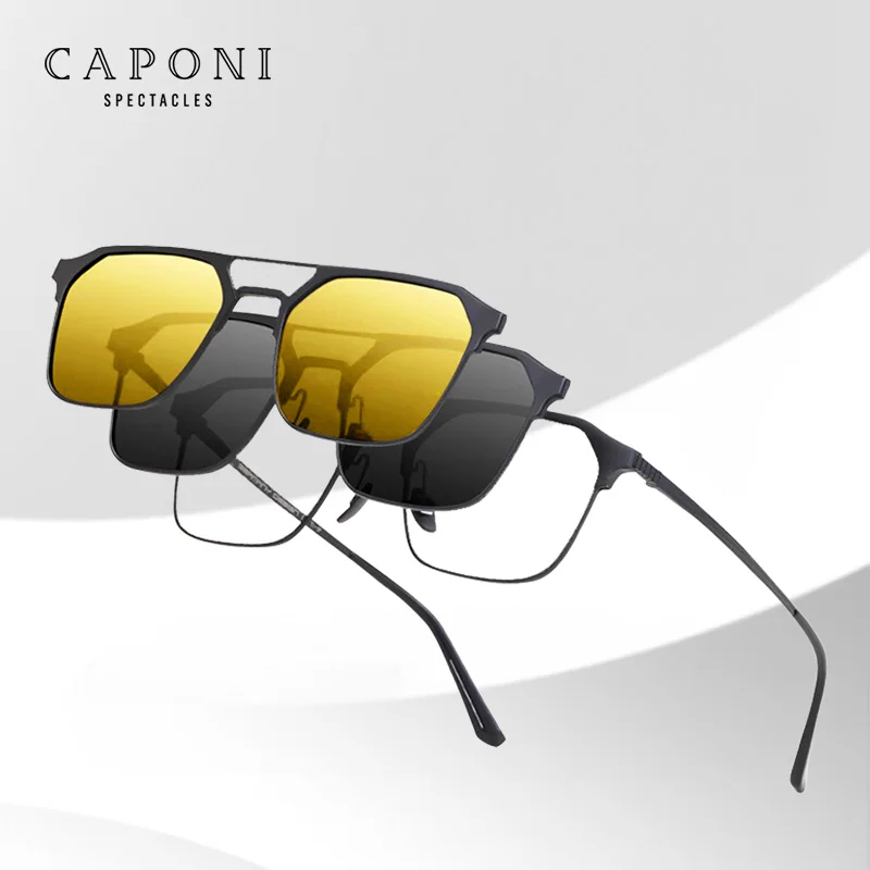 👍Last Day Promotion 50% OFF💥Magnetic Glasses Polarized And Night Vision Clip Combine 3 In 1 Eyeglasses Frame Anti Blue Light Glasses