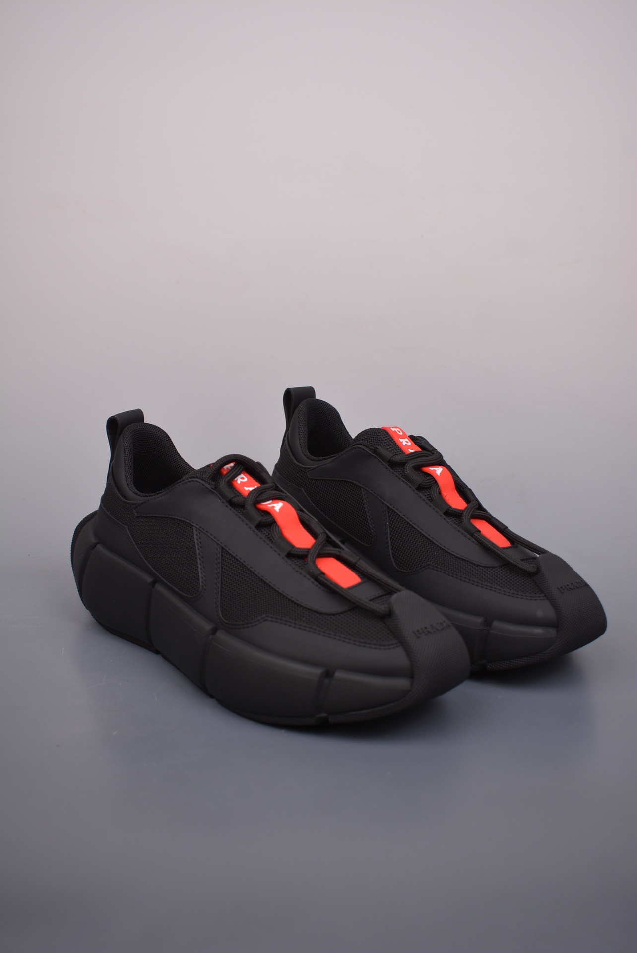 Prada 3D Cloudbust Thunder Technical Sneakers Black Red 1E804M3LKI-AJ6493