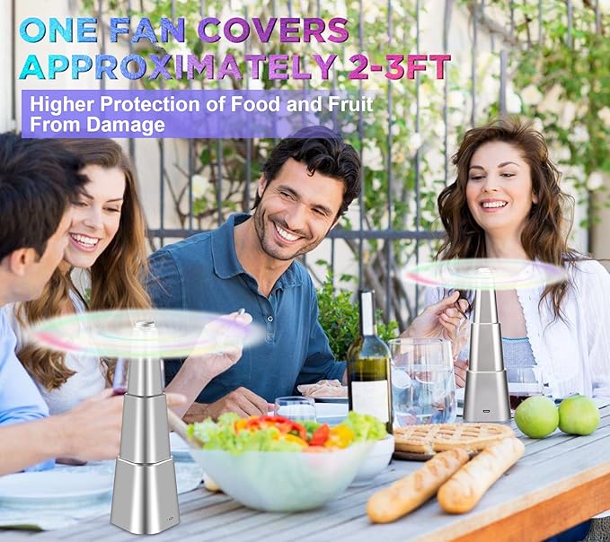 Outdoor picnic fly repellent fan
