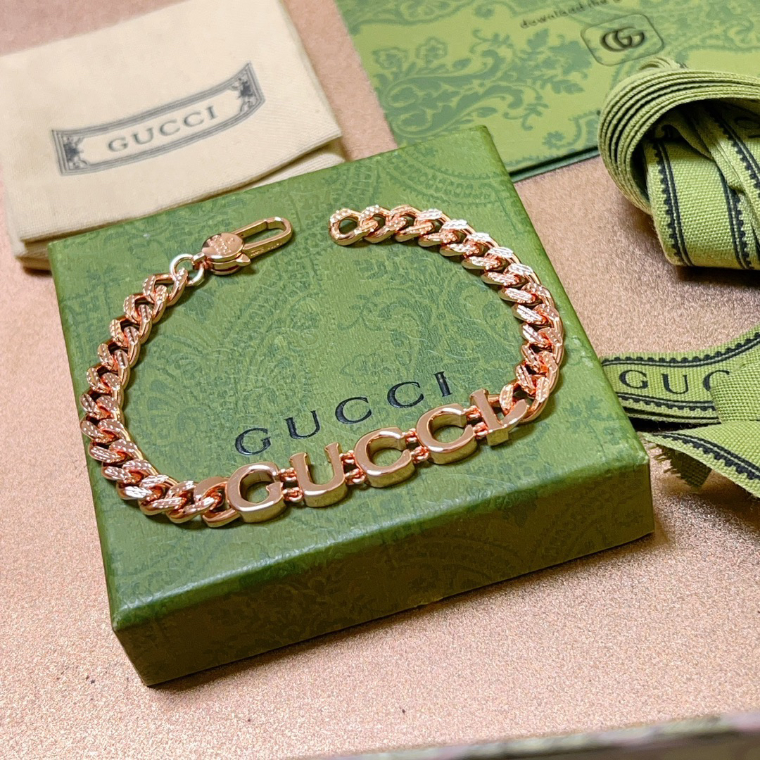 Gucci Font Rose Gold Bracelet