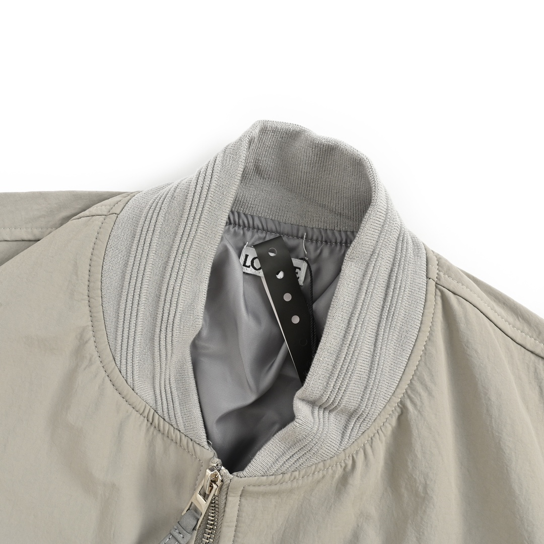 Loewe 24Fw chest embroidered logo bomber jacket