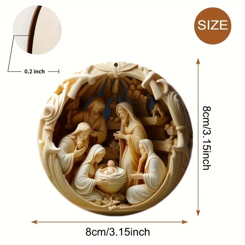 ON SALE🔥6Pcs/Set 3D Effect Double-Sided Nativity Scene Wooden Decoration -Buy 4 Sets Free Shipping