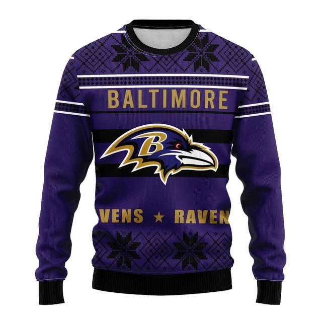 BALTIMORE RAVENS 3D CHRISTMAS HOODIE ABC04