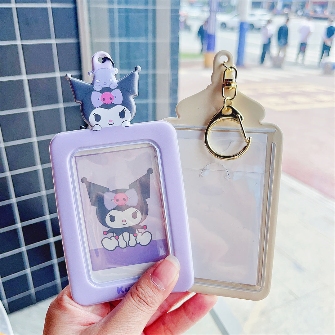 Sanrio ID Badge Holder Cute Credit Card Case with  Keychain for Students Teens Boys Girls Staff Women