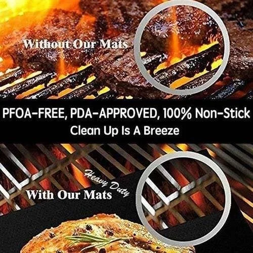 (🔥Last Day Promotion-SAVE 50% OFF)Reusable Non-Stick BBQ Grill Mats(Set of 2)-BUY 2 GET 1 FREE