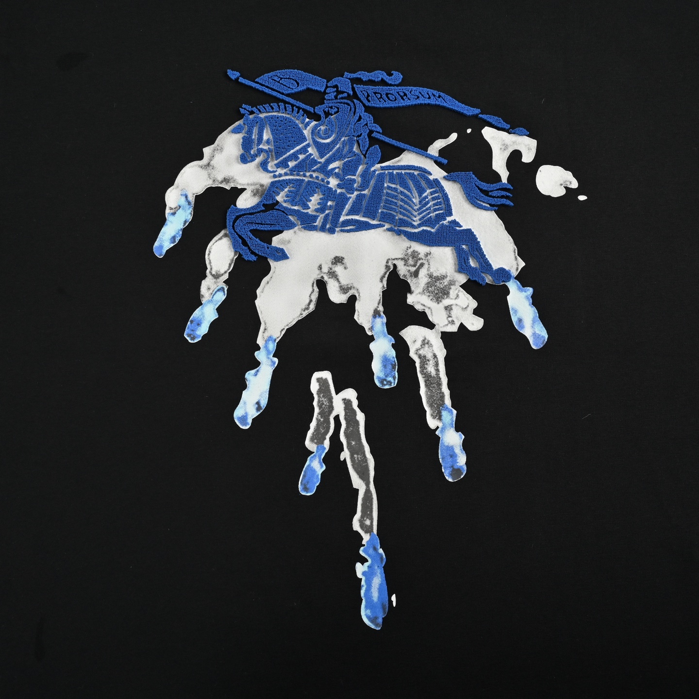 Burberry 25ss ink-splashed toothbrush embroidered warhorse short sleeves