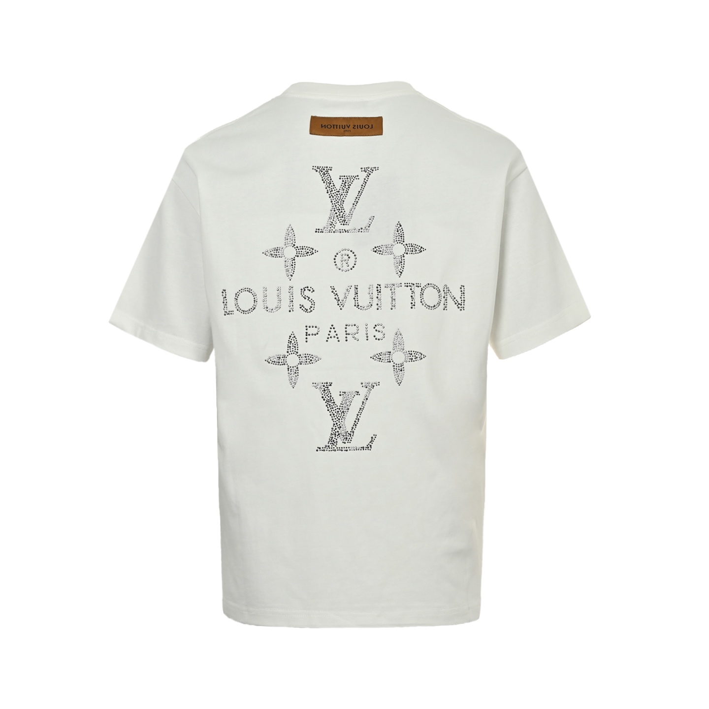 Louis Vuitton 25ss front and back lettering logo hot diamond short sleeves
