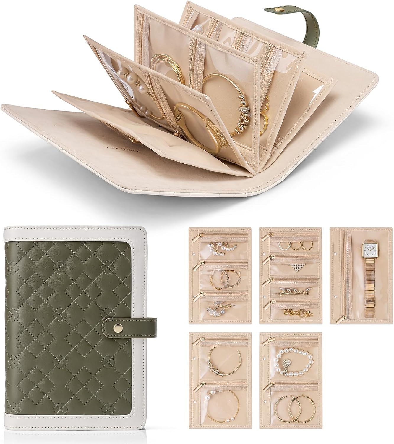 🔥Buy 2 Free Shipping🎁Travel Jewelry Storage Book with 5pcs Ring Binder