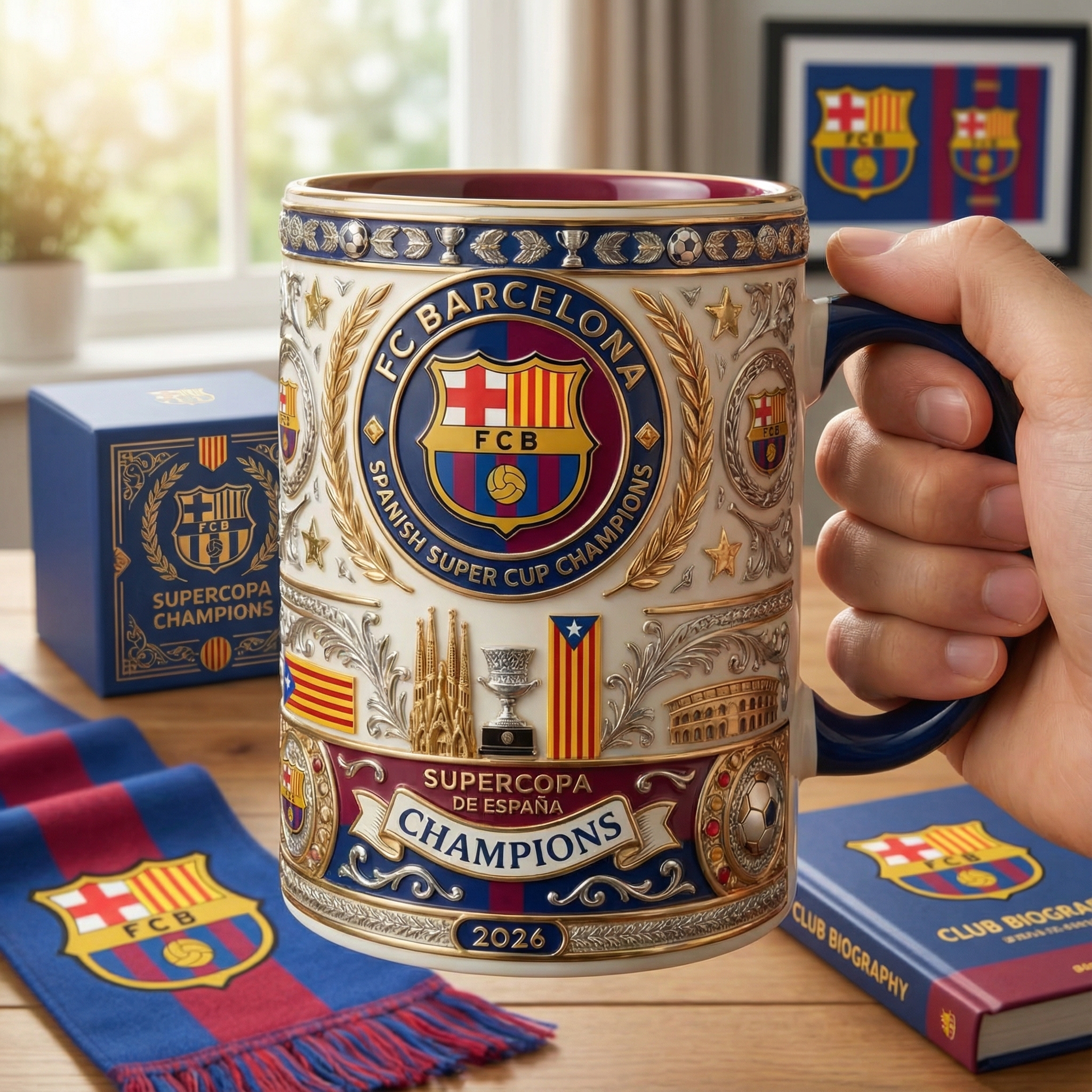 FC Barcelona Supercopa de España Champions 2026 Commemorative Mug