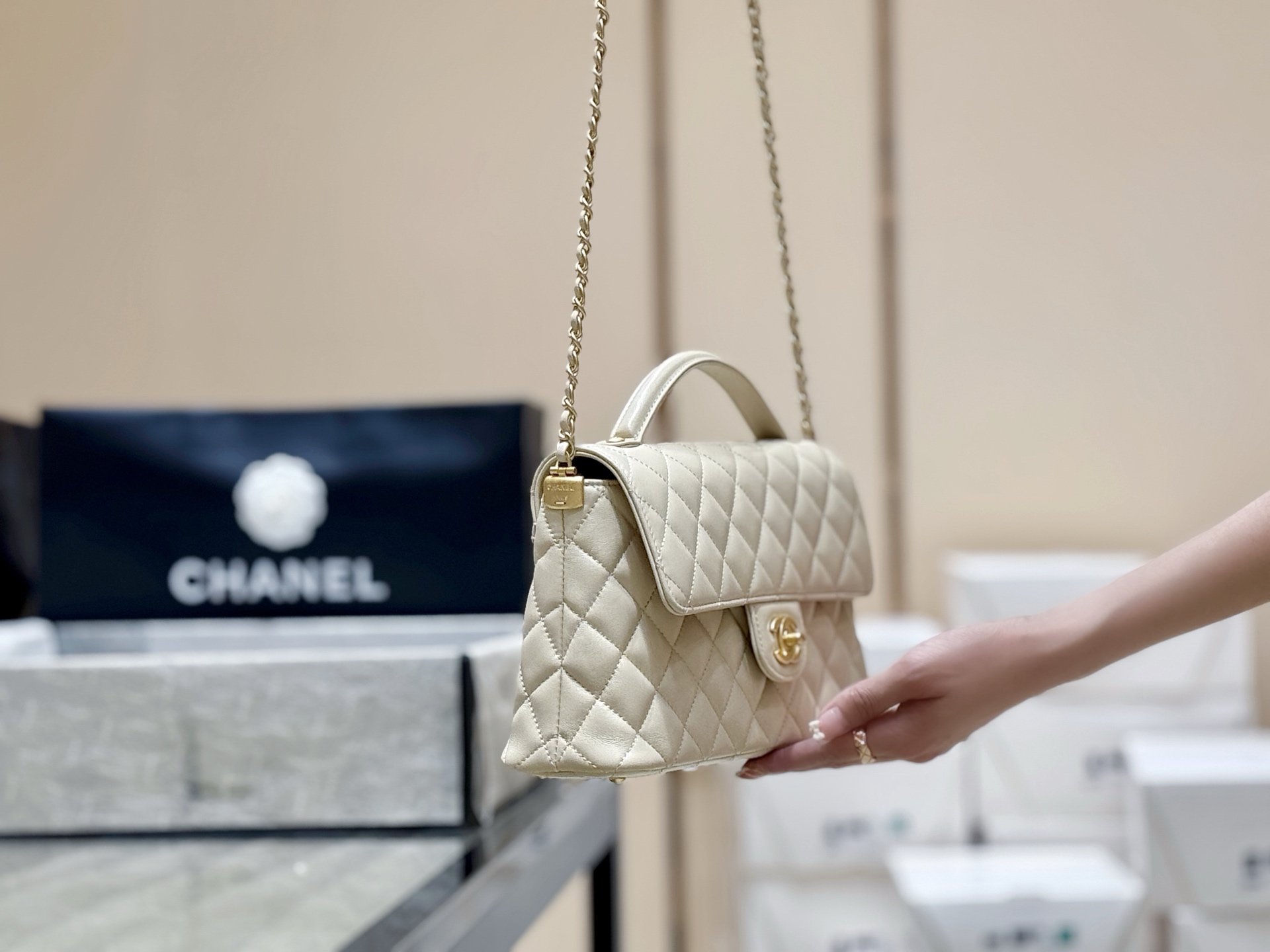 Chanel 25P Spring/Summer Preview Series Horizontal Kelly Handle Bag AS5354