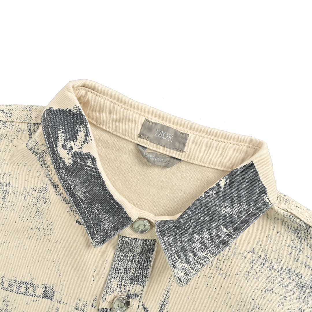 Dior 24Fw ink sketch print denim jacket