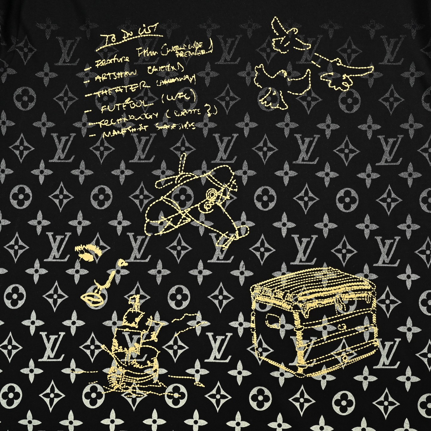 Louis Vuitton Old Flower Gradient Print Embroidered Short Sleeve