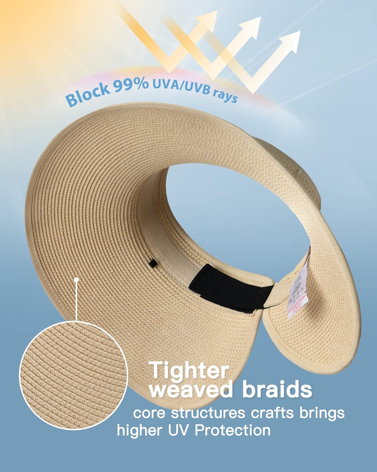 🔥🔥Foldable UV UPF Straw Wide Brim Sun Visor Hats - Buy 2 Get Free Shipping Now!!!