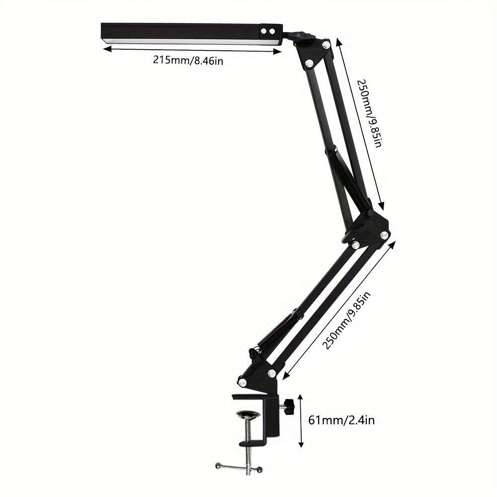 Adjustable LED Desk Lamp with Clamp - Foldable Arm, 3 Lighting Modes, USB Powered, Eye-Care Technology, Polished Metal Finish, Ideal for Office, Reading, and Study, Office Desk Light | Modern Desk Lamp | Metal Desk Lamp, Desk Lamps for Offic