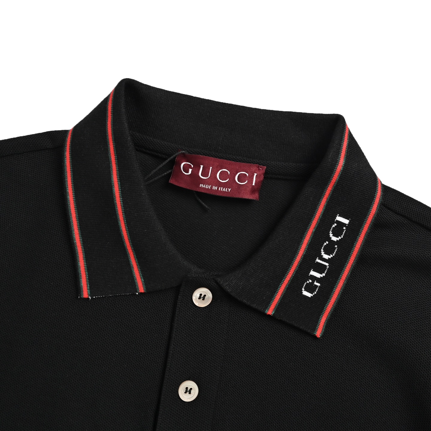 Gucci 25ss letter collar jacquard Polo short sleeve
