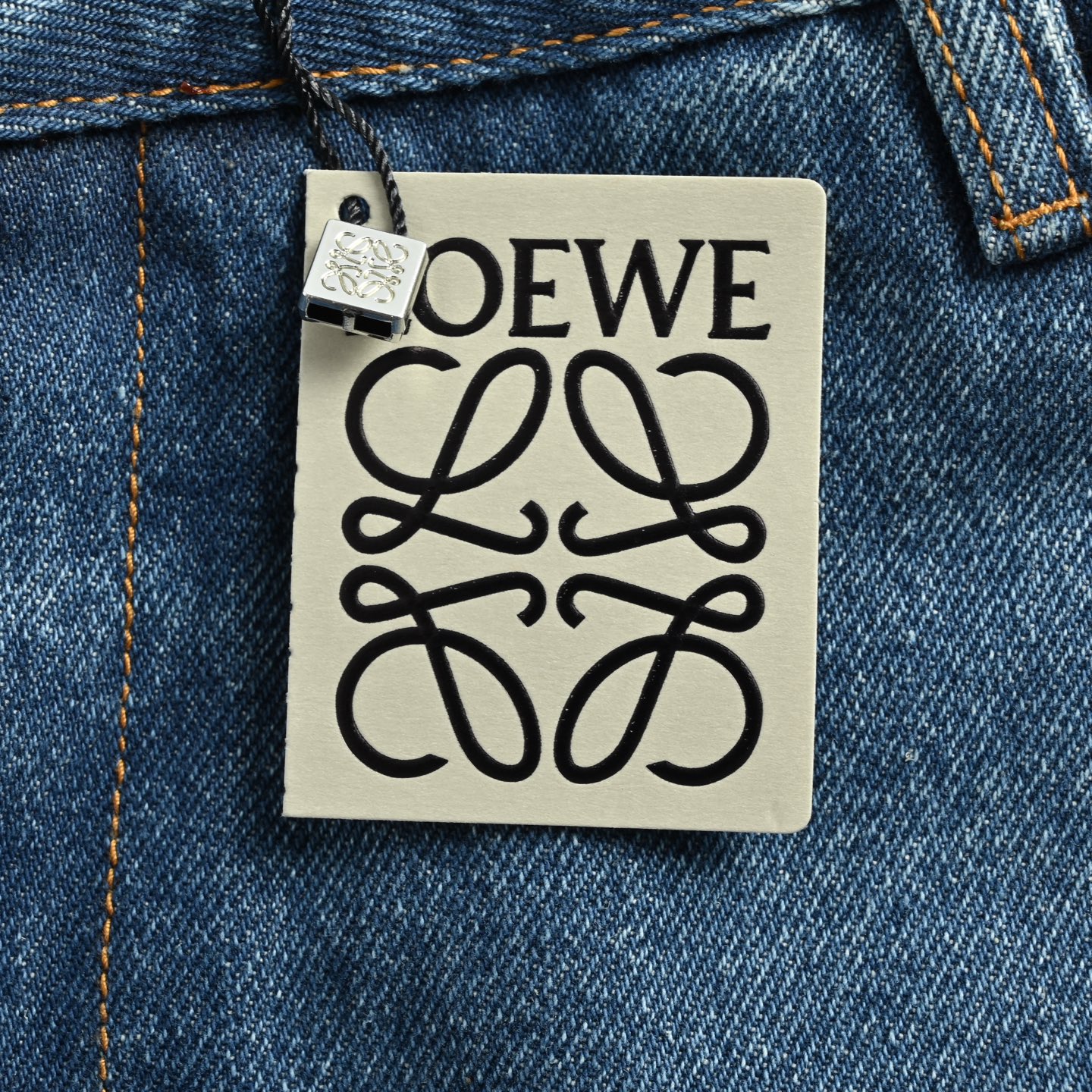 Loewe Anagram Half Embroidered Denim Shorts