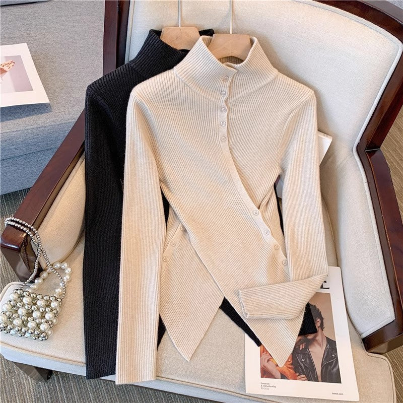 Black Half Turtleneck Bottoming Sweater