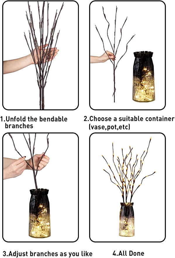 (🔥Last Day Promotion-SAVE 50% OFF)LED Decorative Twig Lights (Set of 2)-BUY 2 GET 10% OFF