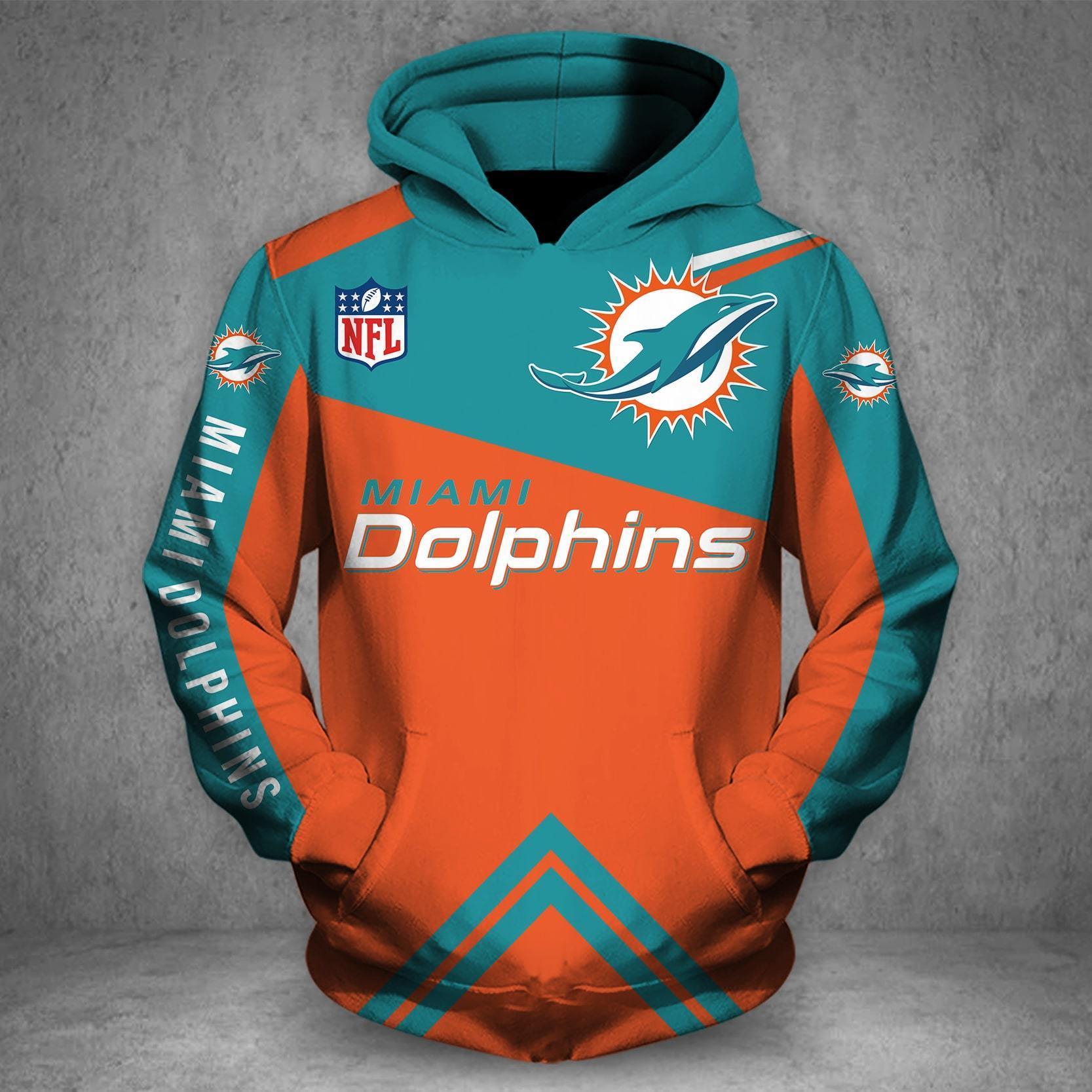 MIAMI DOLPHINS LOVE HOODIE 3D VIP 83