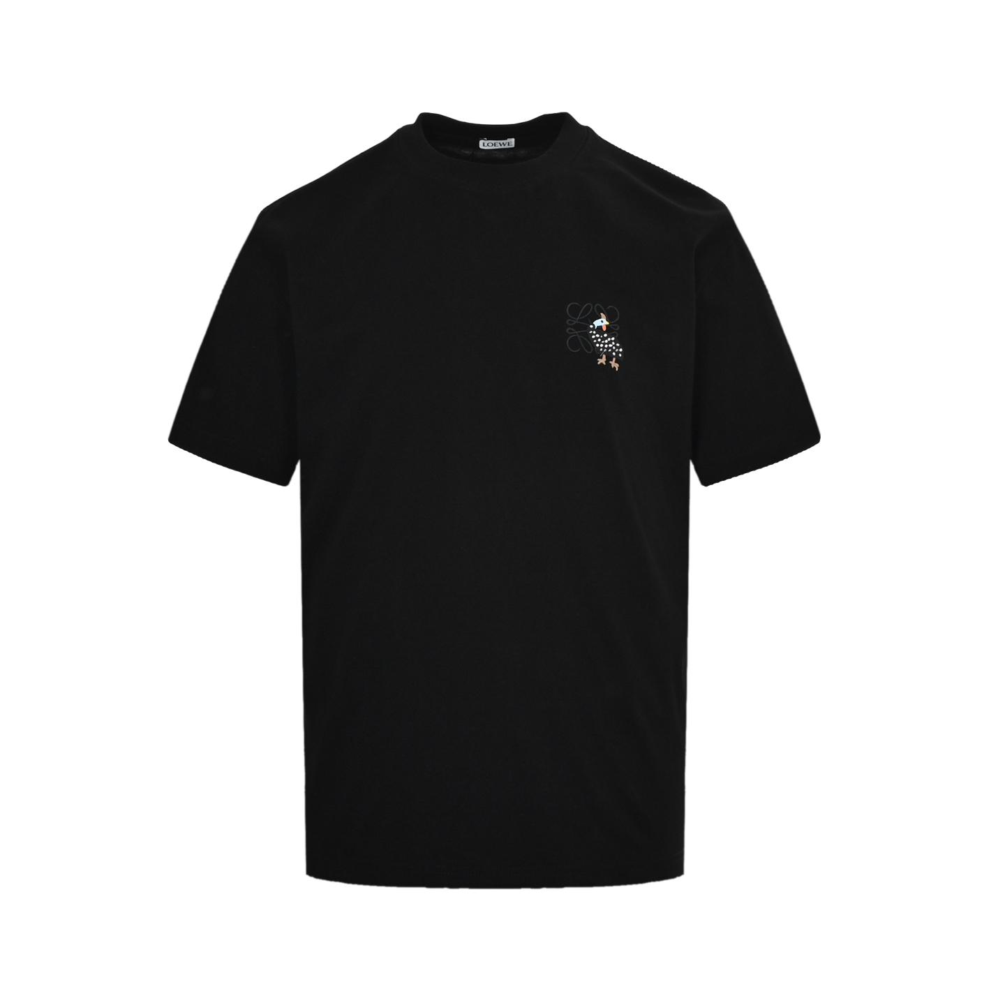 Loewe 23ss Guinea fowl embroidered short sleeve