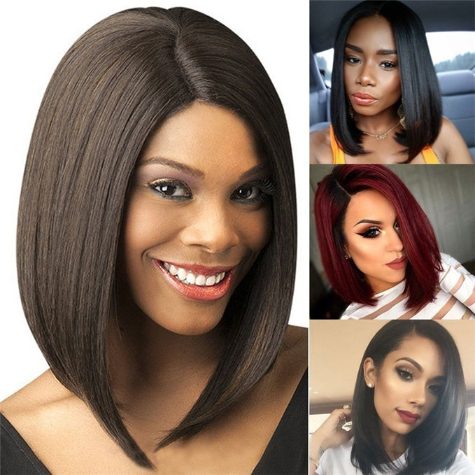Luna Women Wig Asymmetrical Lovely Bob Straight for African American