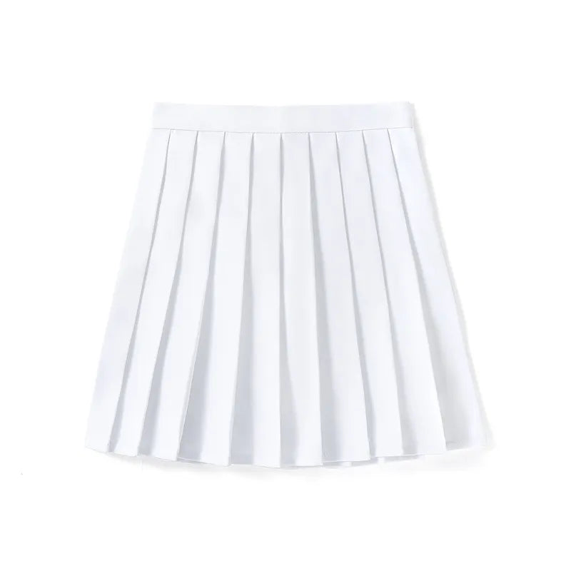 Solid Color Pleated Skirt