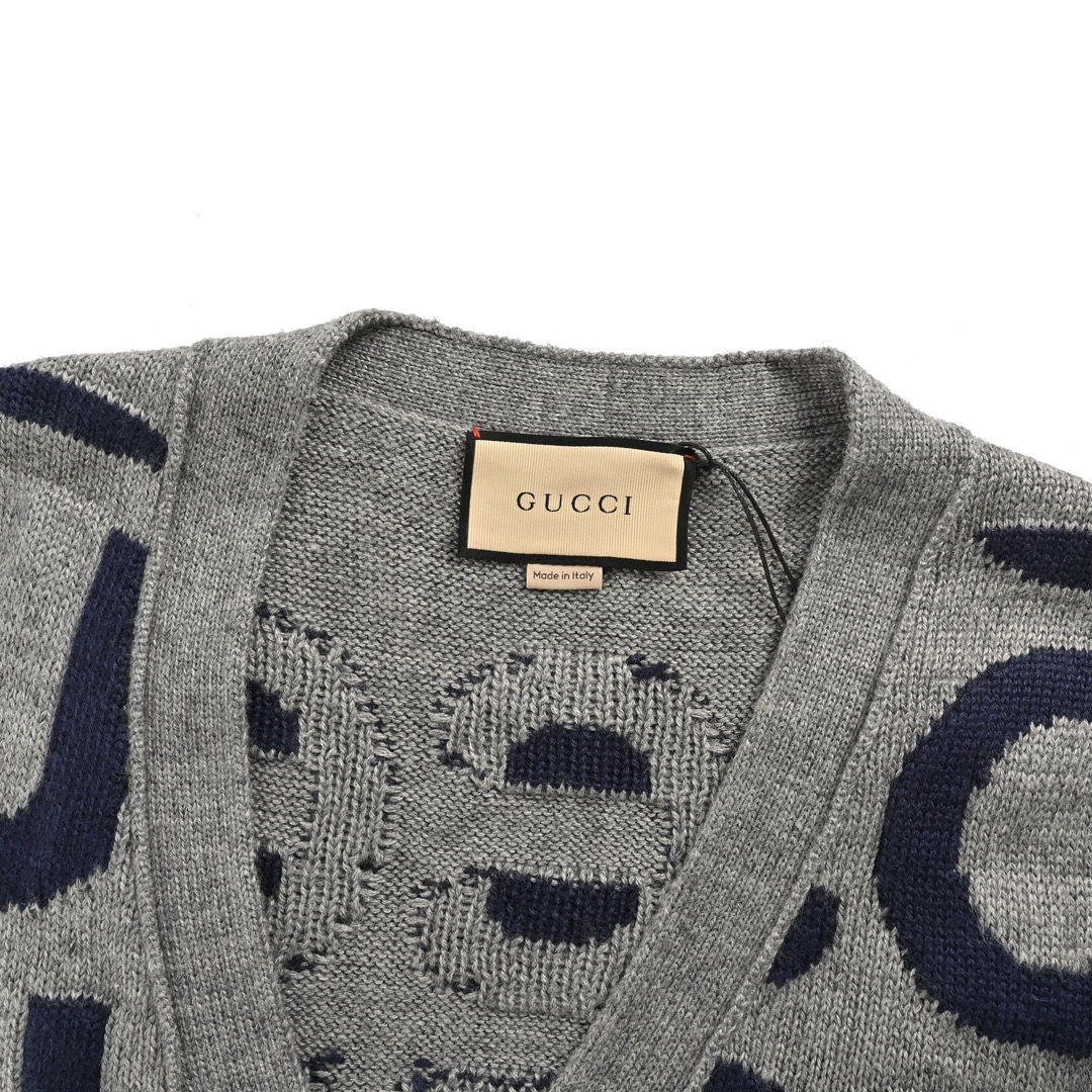 Gucci 24Fw all-over monogram intarsia cardigan
