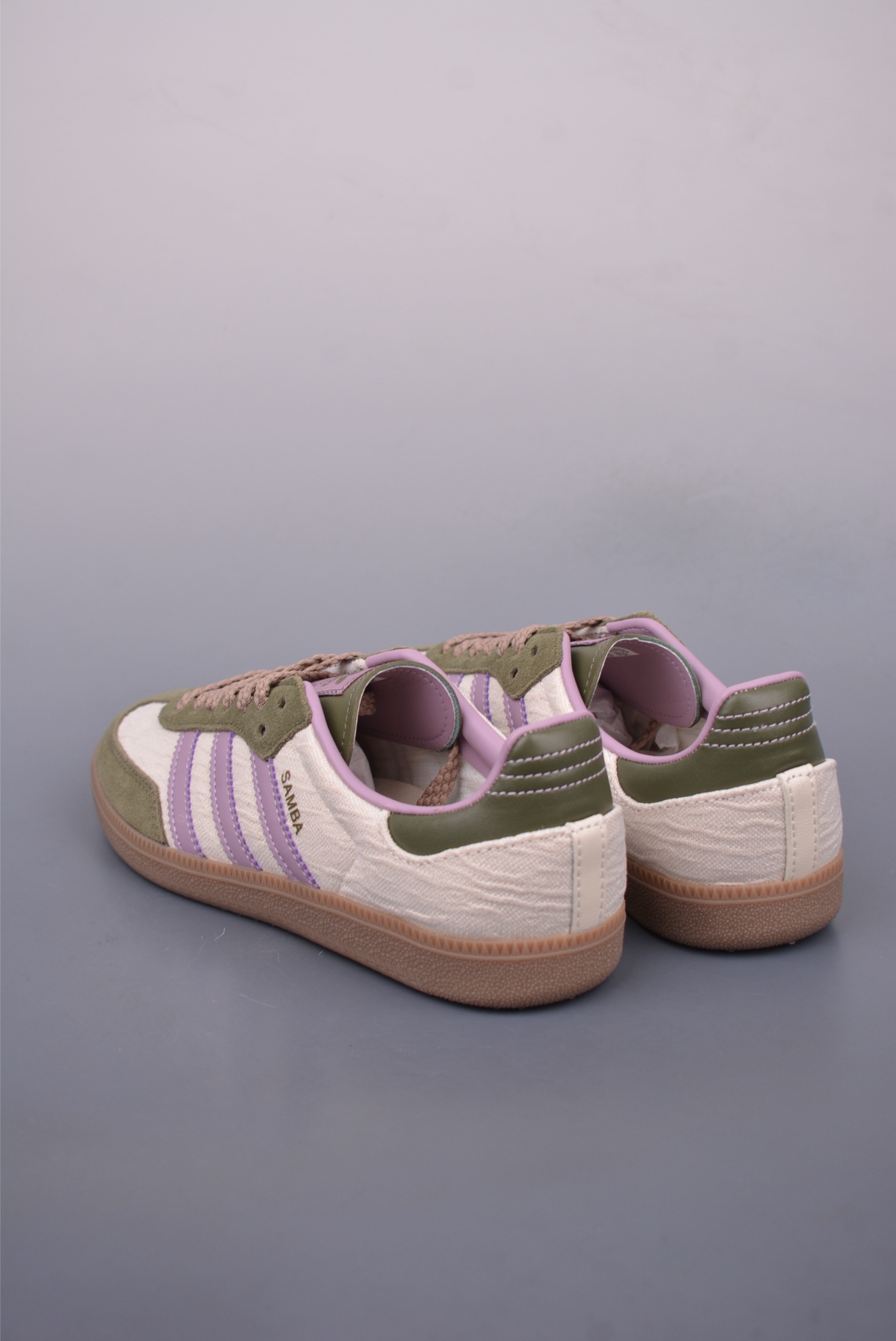 Adidas Originals Samba OG sports sneakers Wonderland Green Purple Beige White JP5675