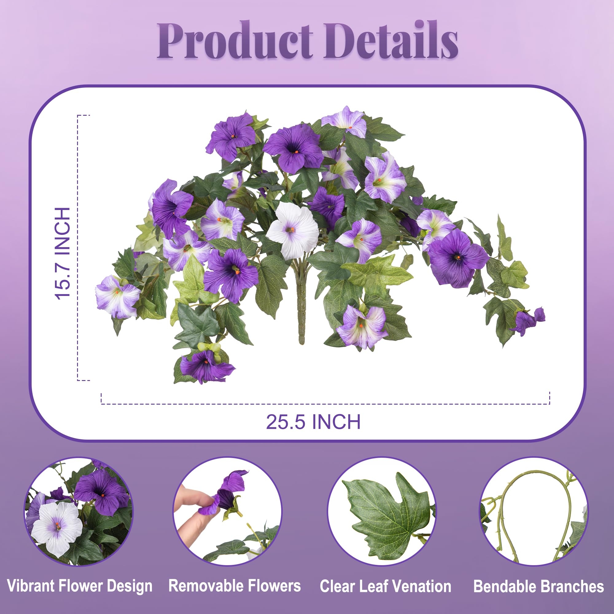 💥ON SALE💥Faux Petunias Silk Outdoor Flowers 🌿 UV-Resistant, No Fade, Waterproof, Windproof 🌸