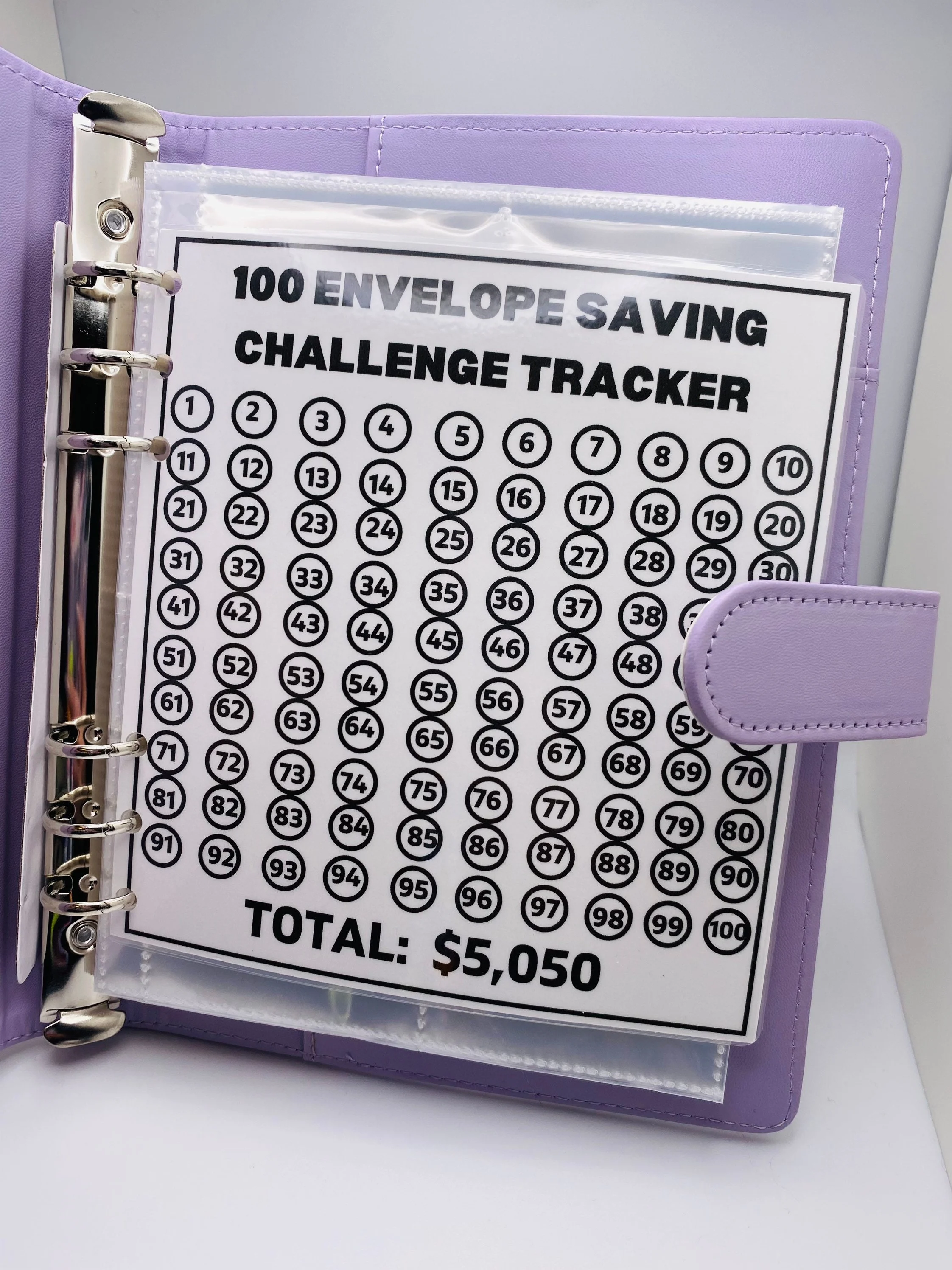 100 Envelope Challenge Binder Set-- A5 Money Saver Budget Binder Book with Cash Envelopes and SAVING CHALLENGE TRACKER