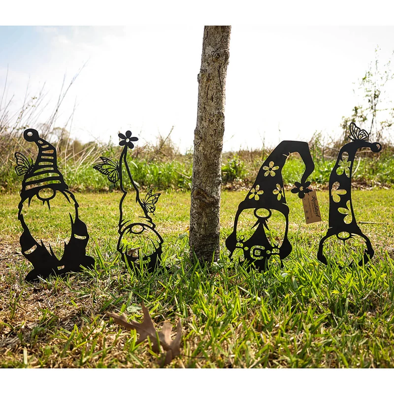 2024 Most Popular Gnome Set of 4 Yard Stakes
