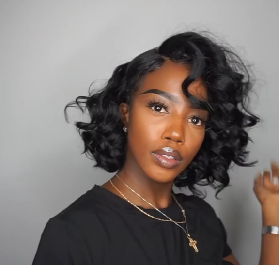 New Basic Cap Short Curly Bob