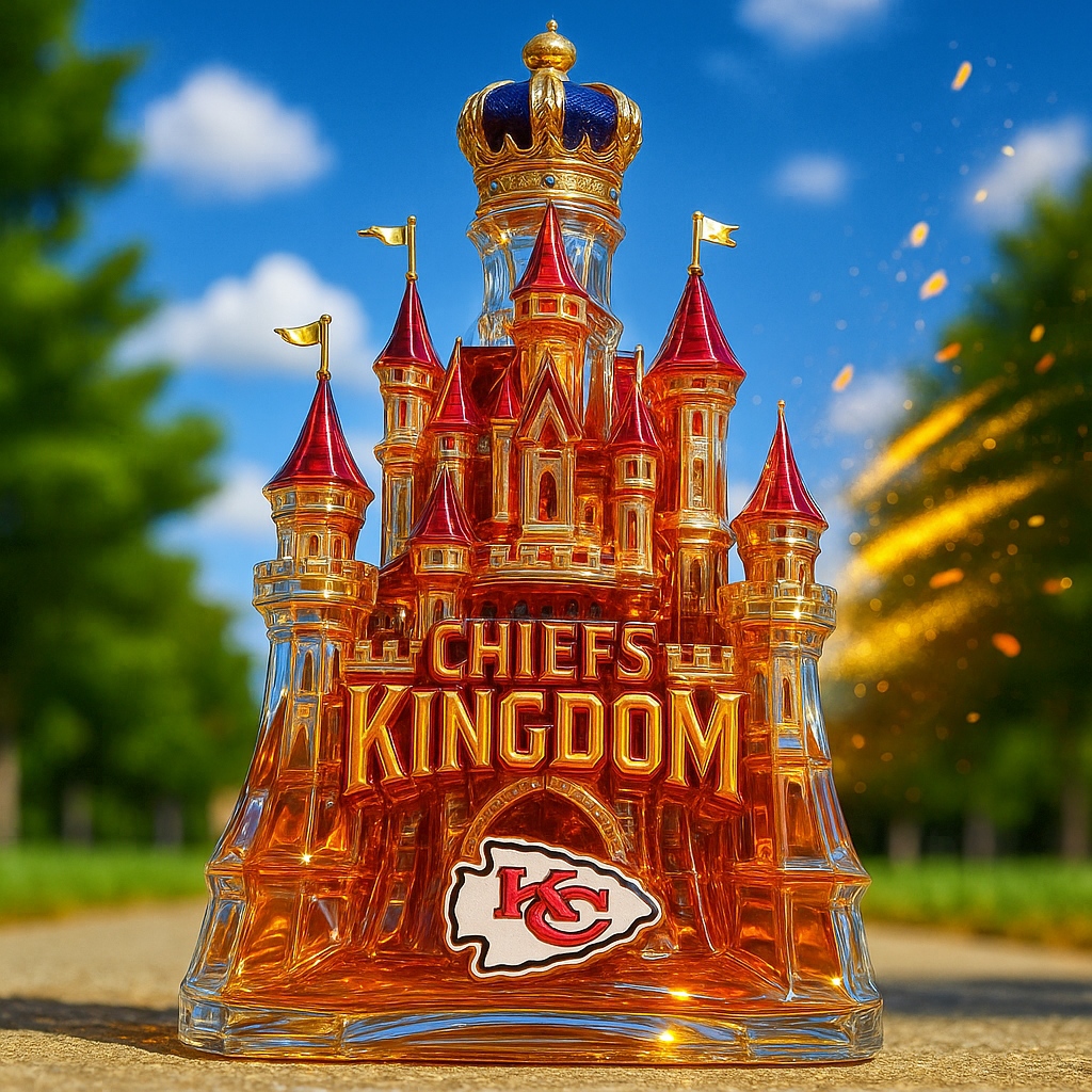 Kansas City Chiefs – Kingdom Castle Crystal Whiskey Bottle
