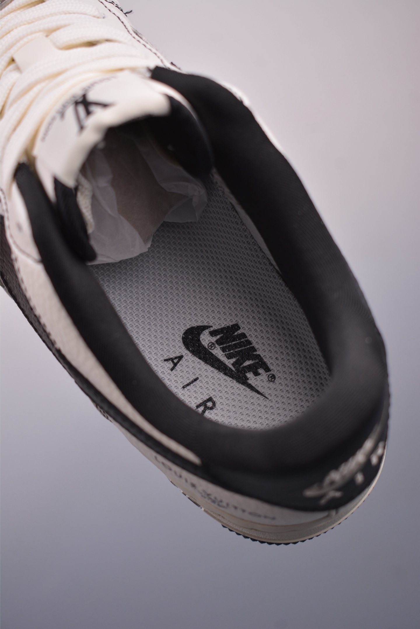 Louis Vuitton x Nike Air Force 1 07 LV8 Low Sneakers White and Black Print IB6388-001