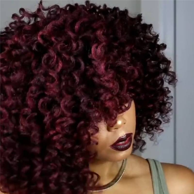 Luna Wigs Purple Afro Wig for African Americans