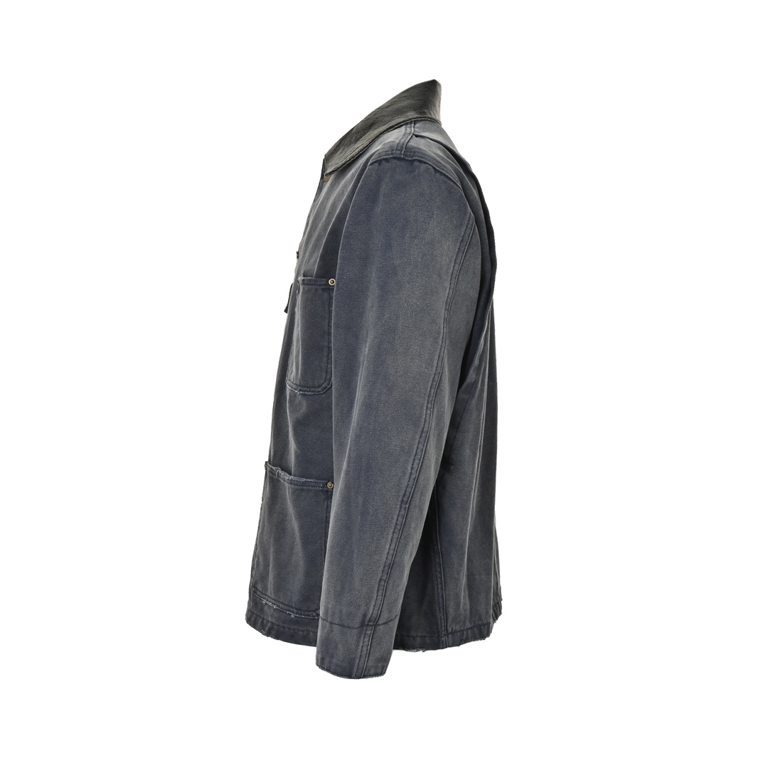 Prada 24Fw washed distressed canvas denim jacket