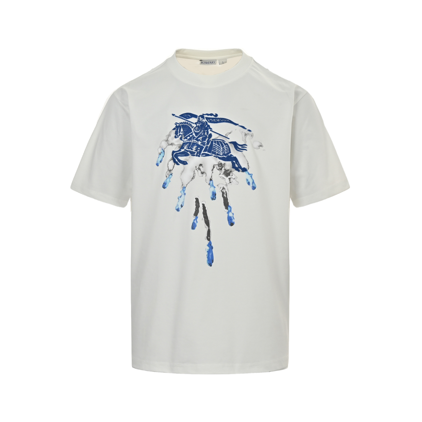 Burberry 25ss ink-splashed toothbrush embroidered warhorse short sleeves