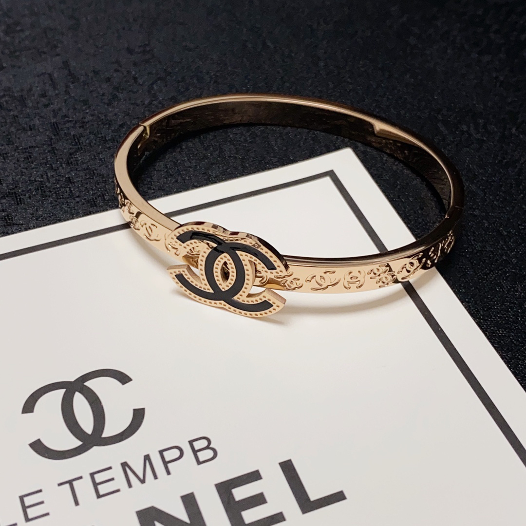 Chanel CC Engraved Bracelet