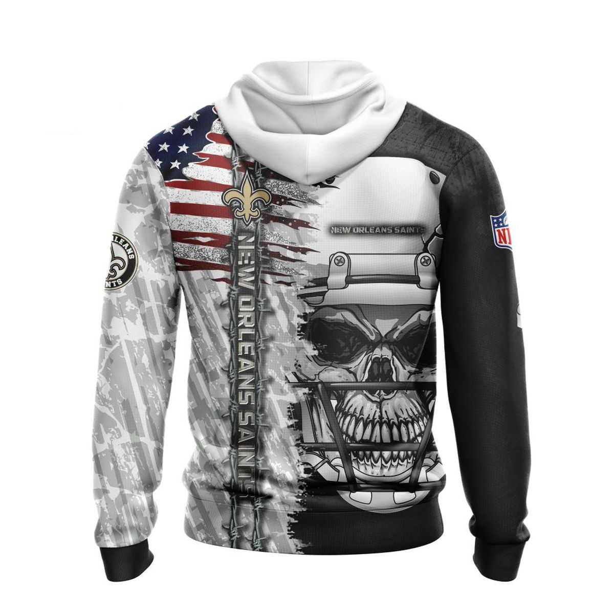 NEW ORLEANS SAINTS 3D HOODIE SKULL0803